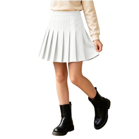 Girl’s High Waist Pleated Skort - School Uniform Skirt with Built in Shorts - Fashion Casual Tennis Sports Skirts,15-16 Years