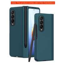 Dteck Case for Samsung Galaxy Z Fold 4,Shockoof Armor Case Hinge Protection Built-in Screen Protector Hard PC Cover for Galaxy Z Fold4 5G with Pen Stylus,Cyan