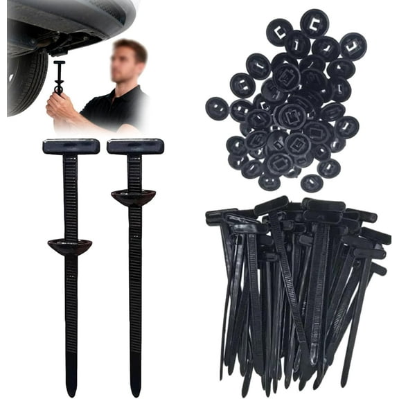 Nylon Universal Cable Tie Buckles, Heavy Duty Self-Locking Car Body Panel Zip Ties Holder With Pin & Button Design, Snap-Fit Nylon Fastening Clip For Car Repairs,Garden,Workshop & Goods Shelves