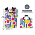 thumbnail image 2 of Yayeee Freestanding Laundry Hamper with Handle Collapsible Large Storage Basket for Clothes, Red Retro Shapes, 2 of 7