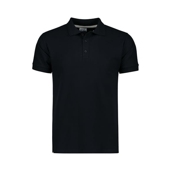 Playera Tipo Polo Plus NAO Piqué 50% poly-50% Algodón Negro Talla Chica