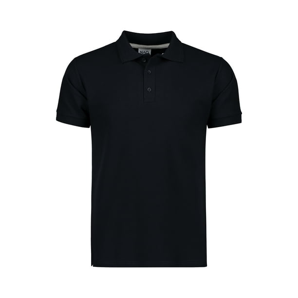 Playera Tipo Polo Plus NAO Piqué 50% poly-50% Algodón Negro Talla