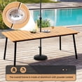 thumbnail image 2 of Crestlive Products 70" Patio Outdoor Dining Table for 6, Sturdy Aluminum Frame Wood-Grain Top with Umbrella Hole, Brown, 2 of 9