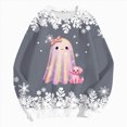 thumbnail image 6 of Towmus Halloween Sweaters for Women Novelty Xmas Roundneck Snowflake Sweatshirts Sequin Ghost Print Long Sleeve Pullover Tops, 6 of 6