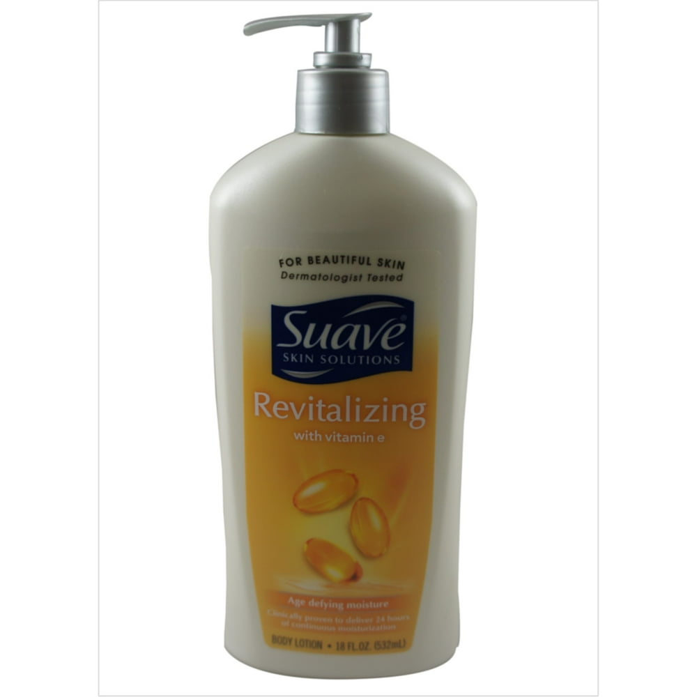 Suave Body Lotion, Revitalizing With Vitamin E 18 oz (Pack of 2