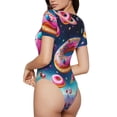 thumbnail image 2 of Zufioo Starry Sky Colorful Donut Women's Shapewear Bodysuits, Slimming Fit Body Suit,One Piece Bodysuit,Body Shaper,Easy To Put On and Take Off -Small, 2 of 7