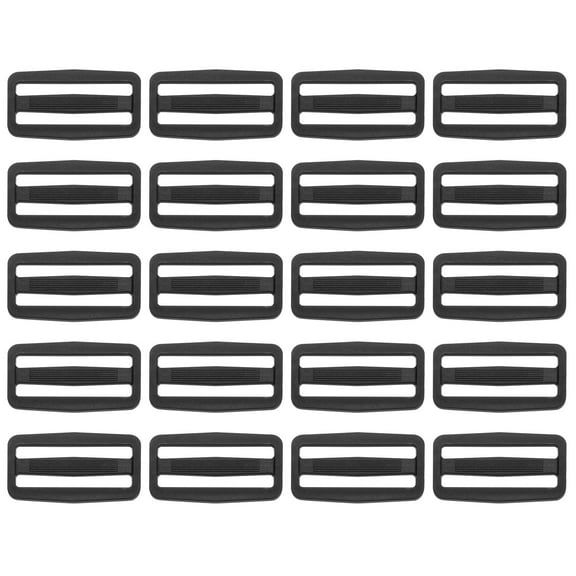 Uxcell 1 1/2 Inch Tri-Glide Slide Buckles, 20 Pack Plastic Webbing Strap Fastener for Backpack Bag Belt, Black