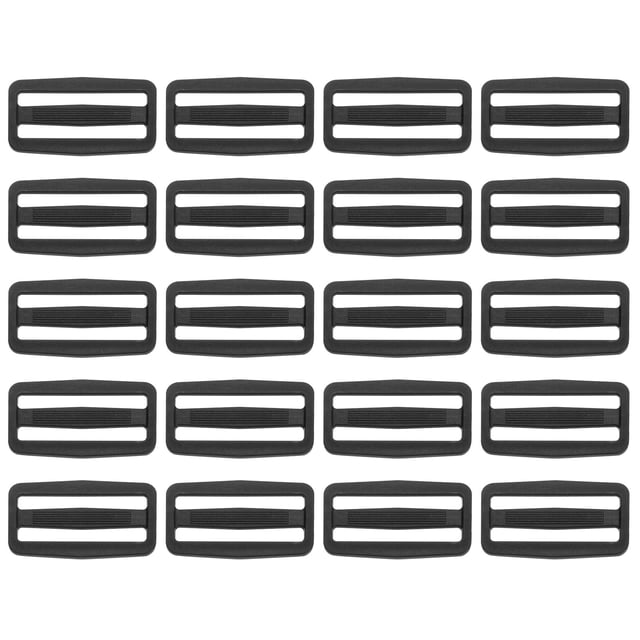 Hebillas deslizantes Tri-Glide de 1 1/2 pulgadas Uxcell, paquete de 20, sujetador de correa de plástico para mochila, cinturón, negro