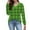Green, variant on Women's Long Sleeve T Shirts V Neck Plaid Plus Size Tunic Tops Soft Casual Tees Loose Trendy Blouses(Red,Large)