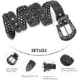thumbnail image 2 of XIATIAN Men Women Rhinestone belt Western Cowgirl Cowboy Vintage Bling Crystal Diamond Studded Leather Belt for Jean Pants, 2 of 3