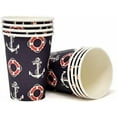 thumbnail image 5 of 96 Pcs Nautical Anchor Party Supplies Paper Plate Cup Napkin for Sailor Boat Ship Navy Red White Striped Birthday Disposable Dinnerware Serves 24, 5 of 9