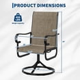 thumbnail image 2 of Set of 2 Outdoor Swivel Patio Chairs, All-Weather Textilene Swivel Rocker Dining Chairs with Metal Frame, 2 of 5