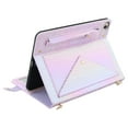 thumbnail image 4 of For iPad mini 1/2/3/4/5 Wallet Case,With Shoulder Strap&Hand Strap With Elastic,[Stylus Slots&Envelope Pocket,Card Slots],Flip Folio Stand PU Leather Shockproof Rugged Cover,Purple, 4 of 10