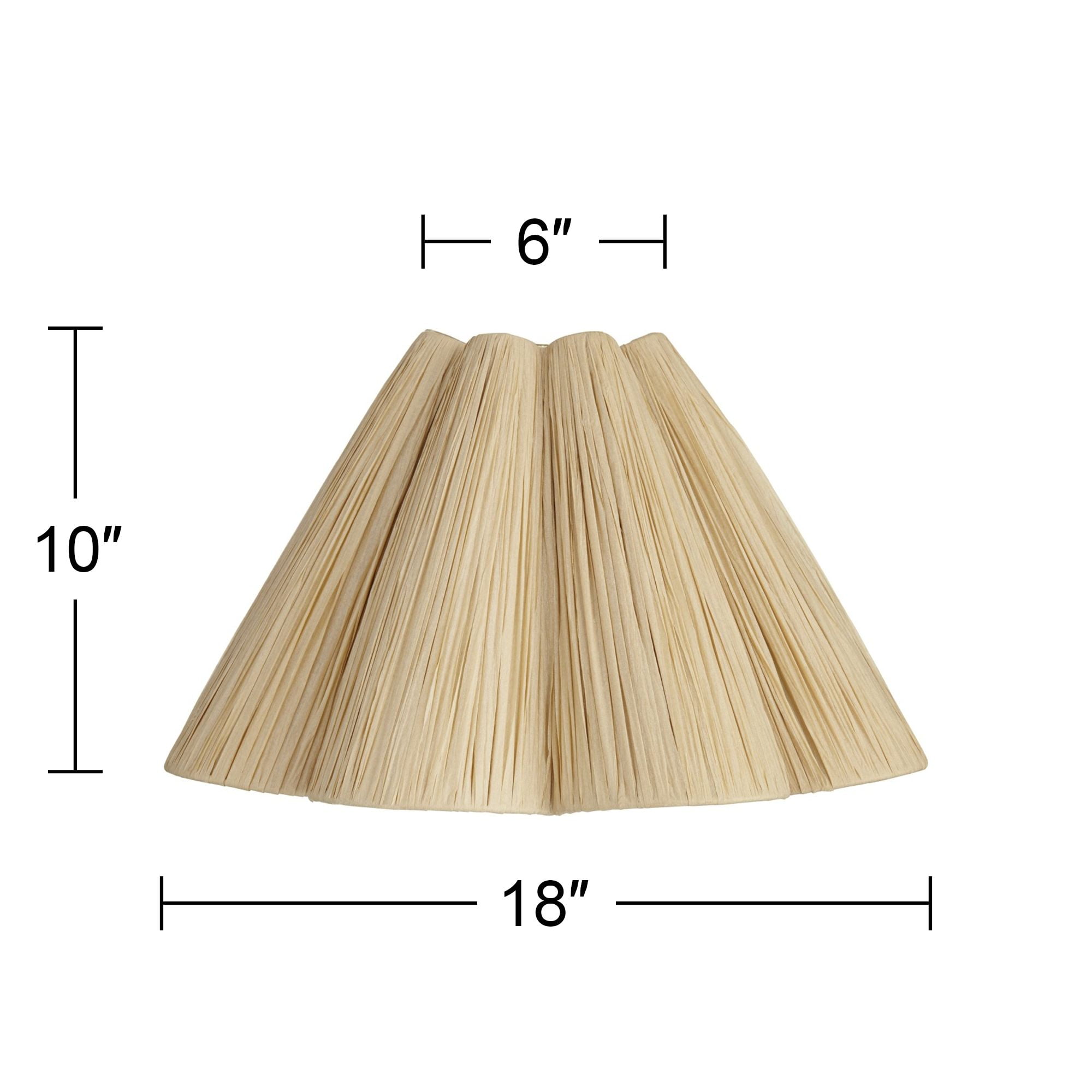 Springcrest 6" Top x 18" Bottom x 10" High x 10" Slant Lamp Shade Replacement Large Wave Empire Lafite Paper Spider Harp Finial