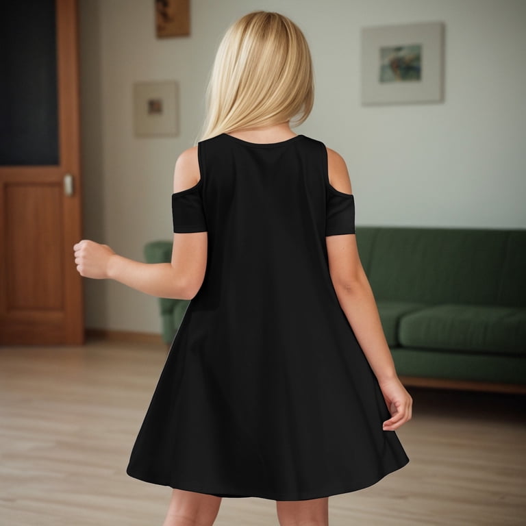 blue dress for baby girl Holiday Party Girls Black Silver Ballgown Dress main image 1