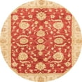 thumbnail image 1 of Ahgly Company Indoor Round Abstract Orange Red Oriental Area Rugs, 6' Round, 1 of 6
