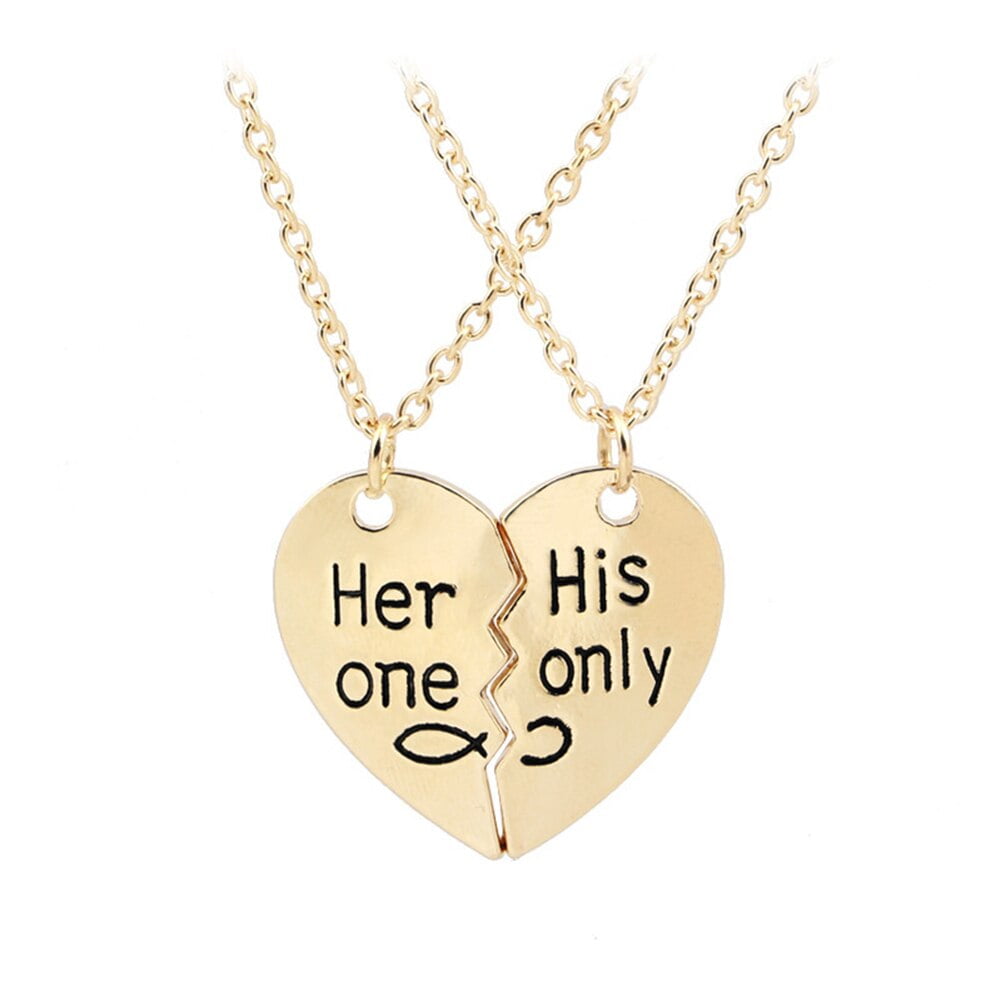 Couple Gold Silver Plated Jewelry Heart 