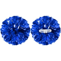 Uxcell 2 Pcs Metallic Cheerleading Pom Poms Cheer Pompoms 12" with Handle Rings Fit for Dance Cheering Blue