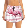 thumbnail image 4 of Lsque Flamingo Printed Women's Running Shorts with Liner Pockets,Elastic Quick Dry Workout Athletic Gym Yoga Shorts,Womens High Waist Shorts-, 4 of 9