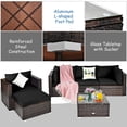 thumbnail image 4 of Gymax 6PCS Patio Conversation Set Rattan Sectional Furniture Set w/ Black Cushions, 4 of 7