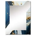 thumbnail image 2 of Designart "Liquid Art of Gold and Blue Geode II" Abstract Liquid Ink Oversized Wall Mirror - Modern Abstract Bathroom Decorative Wall Mirror - Multiple Color Options, 2 of 6