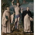 thumbnail image 3 of Bacchiacca 15x16 Black Modern Framed Museum Art Print Titled - San Sebastiano Among the Ss. Romualdo and Vincenzo Ferrer, 3 of 5