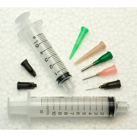 CML Supply 9-Pc Dispensing Needle Tip and Syringe Assortment Sampler