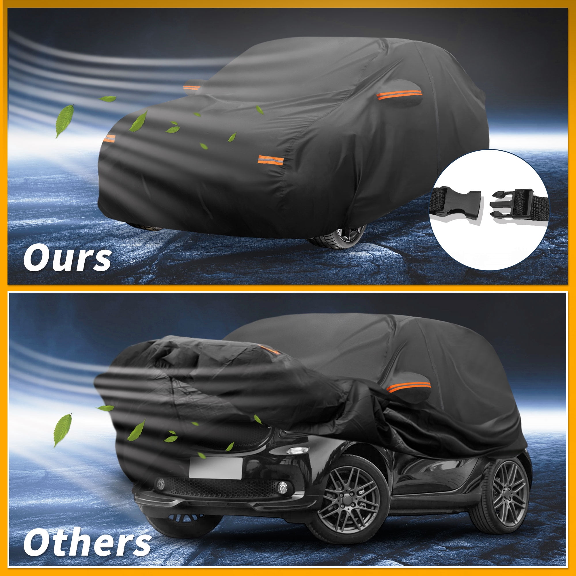 Unique Bargains Durable Waterproof Car Cover Black ["for Kia Forte"]