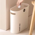thumbnail image 1 of Cubo de basura de cocina con asas, minicubo de basura delgado para mesa de café, baño, 1 of 8