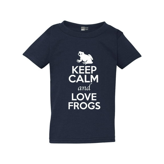 Keep Calm And Love Frogs Toad Jump Animal Lover Funny Toddler Kids T-Shirt Tee