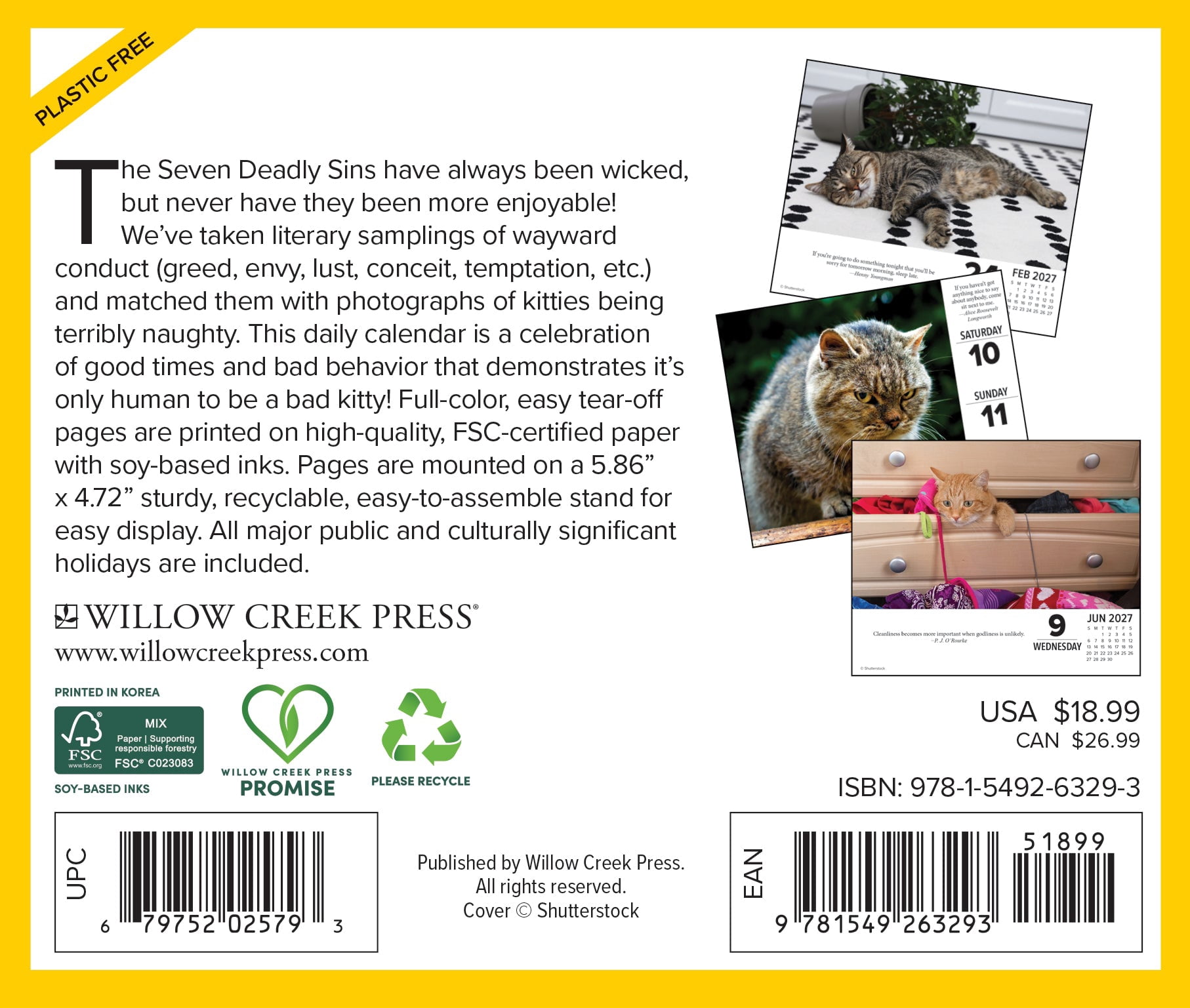 Willow Creek Press, Bad Kitties 2027 Box Calendar