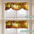 thumbnail image 5 of Orange Autumn Leaves Tie Up Valance Curtains for Windows, Kitchen Curtains Window Treatments, Fall Trees Forest Country Rustic Short Window Shades Valances for Bedroom Bathroom Cafe 54"x18", 5 of 8