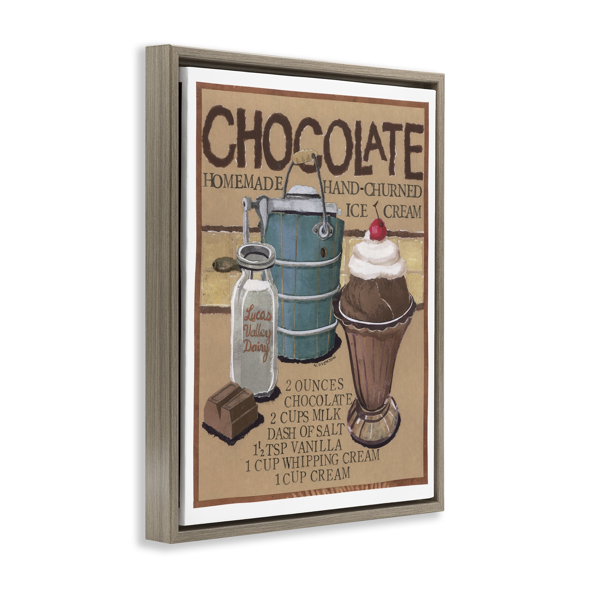 Stupell Industries Chocolate Ice Cream Food & Beverage Painting Brown Floater Framed Art Print Wall Art, 25 x 31