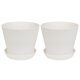 thumbnail image 1 of 2pcs Flower Pot With Saucer Large Mouth Pp Drainage Holes Plant Container For Balcony Jikaix, 1 of 4