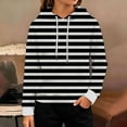 thumbnail image 2 of Girls Boys Hooded Sweatshirt Striped Drawstring Pullover Loose Fit Long Sleeve with Pockets Soft Lightweight Casual Tops, 2 of 3