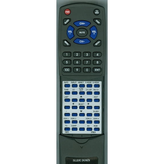 Replacement Remote for HITACHI 153570, RT153570, L40C205, LE32H405, L32C205