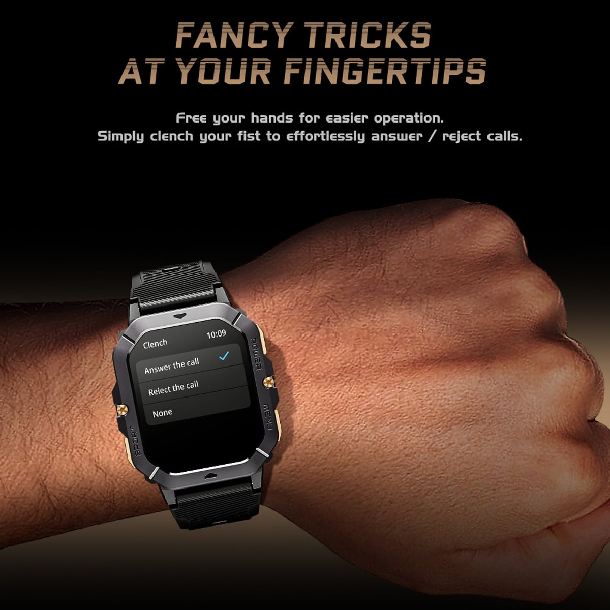Findtime Military Smart Watch for Men (Answer/Make Calls), 2.02" HD Fitness Smart Watch for Android and iOS, 5ATM Waterproof Smartwatch