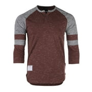 ZIMEGO Men’s 3/4 Sleeve Henley Shirt – Casual Slim Fit Crew Neck Raglan Baseball Fashion Athletic T-Shirts Tee