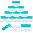 thumbnail image 5 of Beauticom 36 Pieces High Quality 20G/20ML Clear Round Acrylic Cosmetic Product Sample Travel Jars with Flat Top Lids (Teal), 5 of 5
