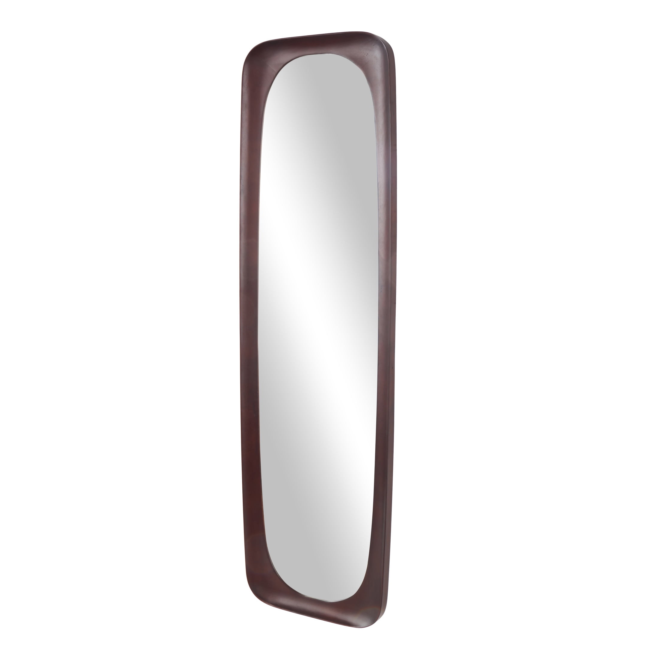 DecMode 21" x 71" Dark Brown Oval Wall Mirror