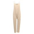thumbnail image 4 of Dyfzdhu Jumpsuits For Women Casual Summer Jumpsuit Sleeveless Loose Solid Color Fashion Strap Loose Jumpsuit Pocket Jumpsuit For Women Beige M, 4 of 4