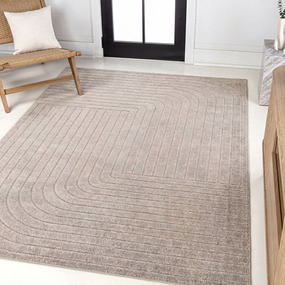 JONATHAN Y SCANDINAVIAN 3 x 5 Area Rug, Odense Minimalist Angle Geometric - Light Taupe, SCN101C-3
