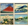 thumbnail image 5 of PixonSign Framed Wall Art Pastel Ocean Seascape Posters, Set of 4 Nautical Horizons Nature Wilderness Illustrations Wall Decor, Adhesive Canvas Prints for Home Decor - 8"x10" Natural, 5 of 5