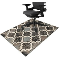 Office Chair Mat for Hardwood & Tile Floor,Modern Chocolate Geometric 36"x48" Computer Chair Mat for Rolling Chairs Carpet,Under Desk Non Slip Gaming Rug,Low-Pile Rubber Backing Large Protector Mat
