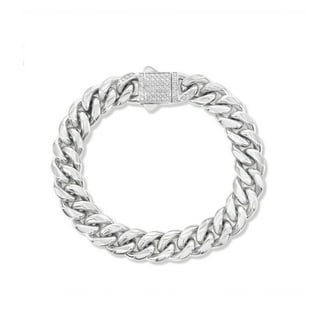 Mens 3/8 ctw Lab-Grown Diamond Two-Tone Stainless Steel Link