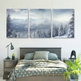 thumbnail image 5 of Shadudu Snowy Landscape Trees Mountains Canvas Wall Decor Triptych Modern Prints 3 Pieces Set for Living Room Bedroom Office 12"x16"x3pcs, 5 of 6