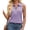 Purple, variant on Summer Sleeveless Solid Knit Tops Lapel Tank Vest