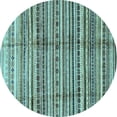 thumbnail image 1 of Ahgly Company Indoor Round Abstract Light Blue Modern Area Rugs, 6' Round, 1 of 4