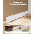 thumbnail image 5 of VEVOR Baseboard Heater Covers, Basic Series 5 ft Standard Electric Heating Unit Front Cover for Home Improvement, Heavy-duty Steel, Easy Installation for Bedroom Replacing Old Cover, White, 5 of 9