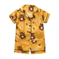 thumbnail image 1 of Ensembles à Manches Courtes, Mode Filles et Garçons Hauts Décontractés à Manches Courtes Col Rabattu Pantalons Courts Imprimés, 1 of 3